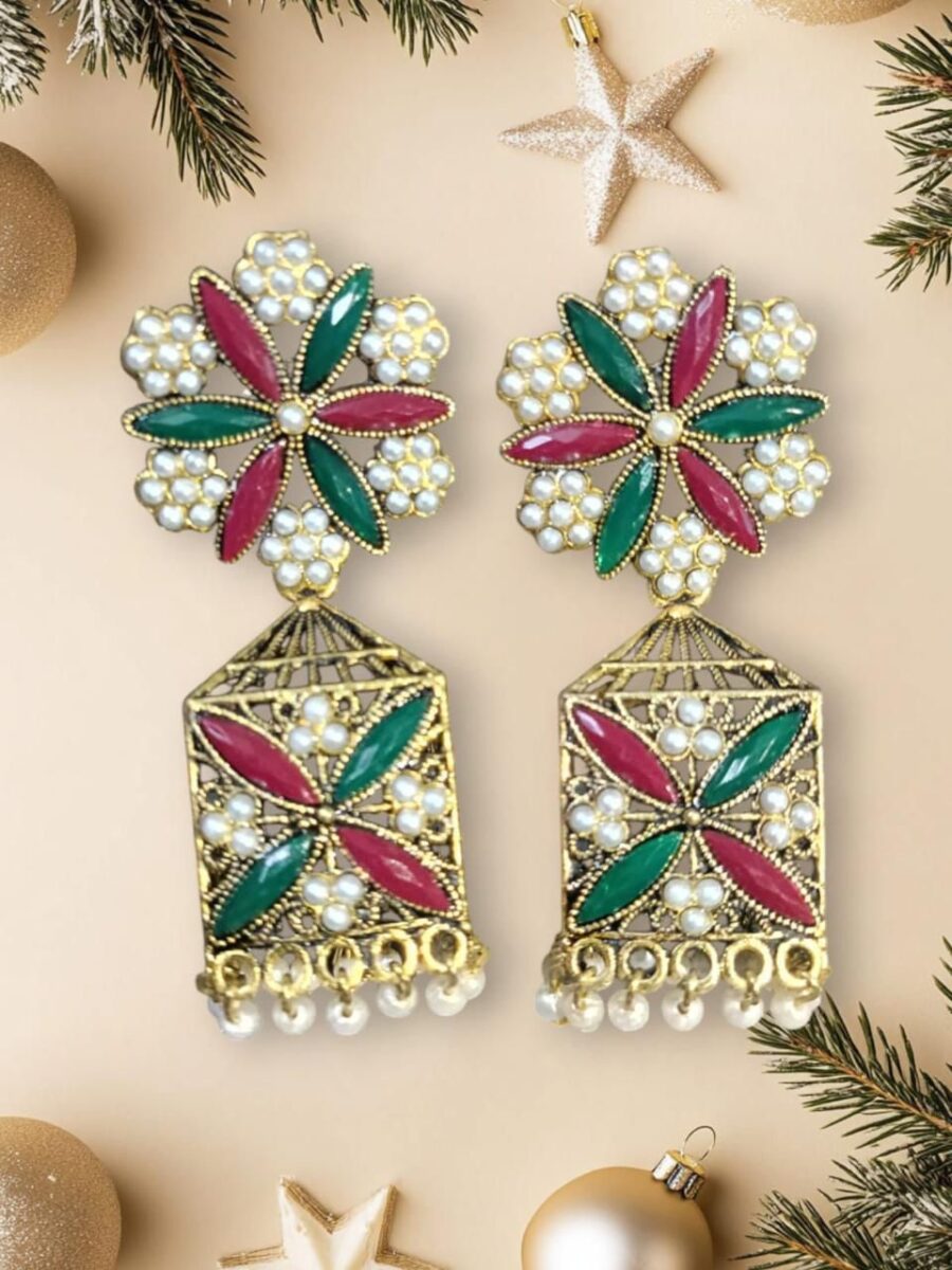 Noor-E-Zehra Oxidised Long Jhumki Earrings