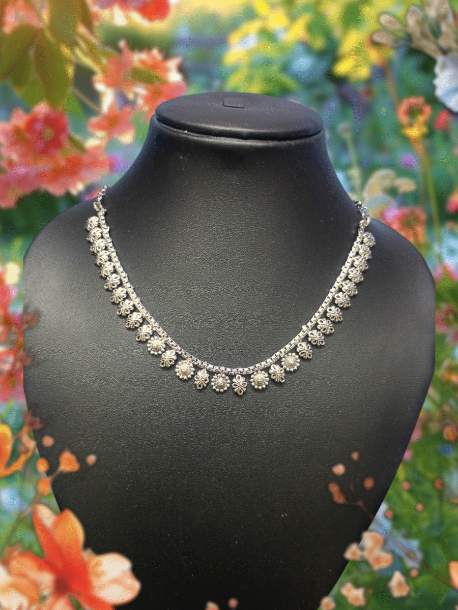 Heritage Noir Oxidized Statement Necklace – Handcrafted Antique Jewelry | Ikshaya