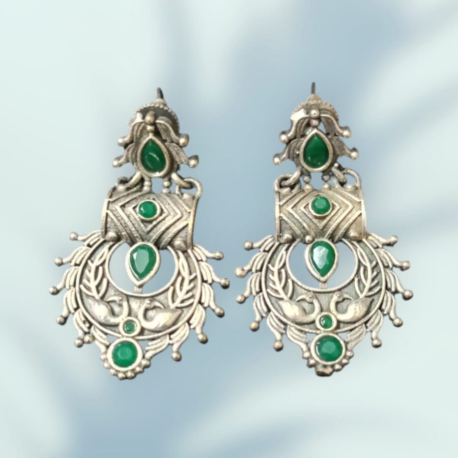 Ikshaya Royal Glow Premium Brass Chandbali Earrings for Women