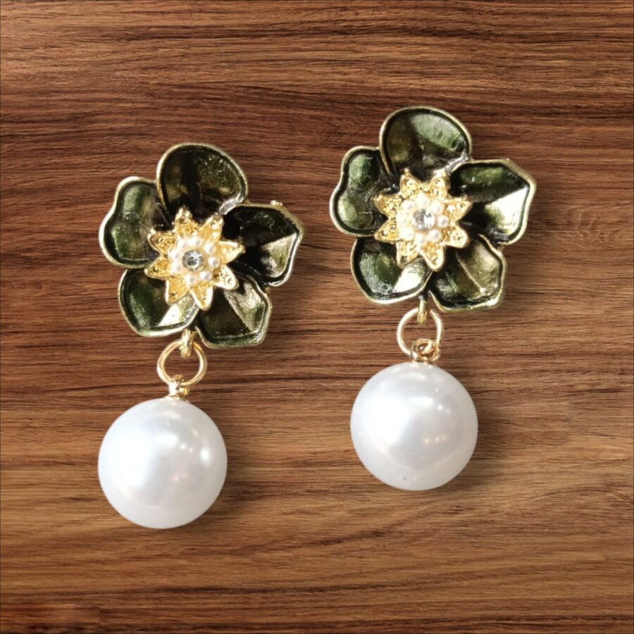 Blossom Pearl Korean Drop Earrings