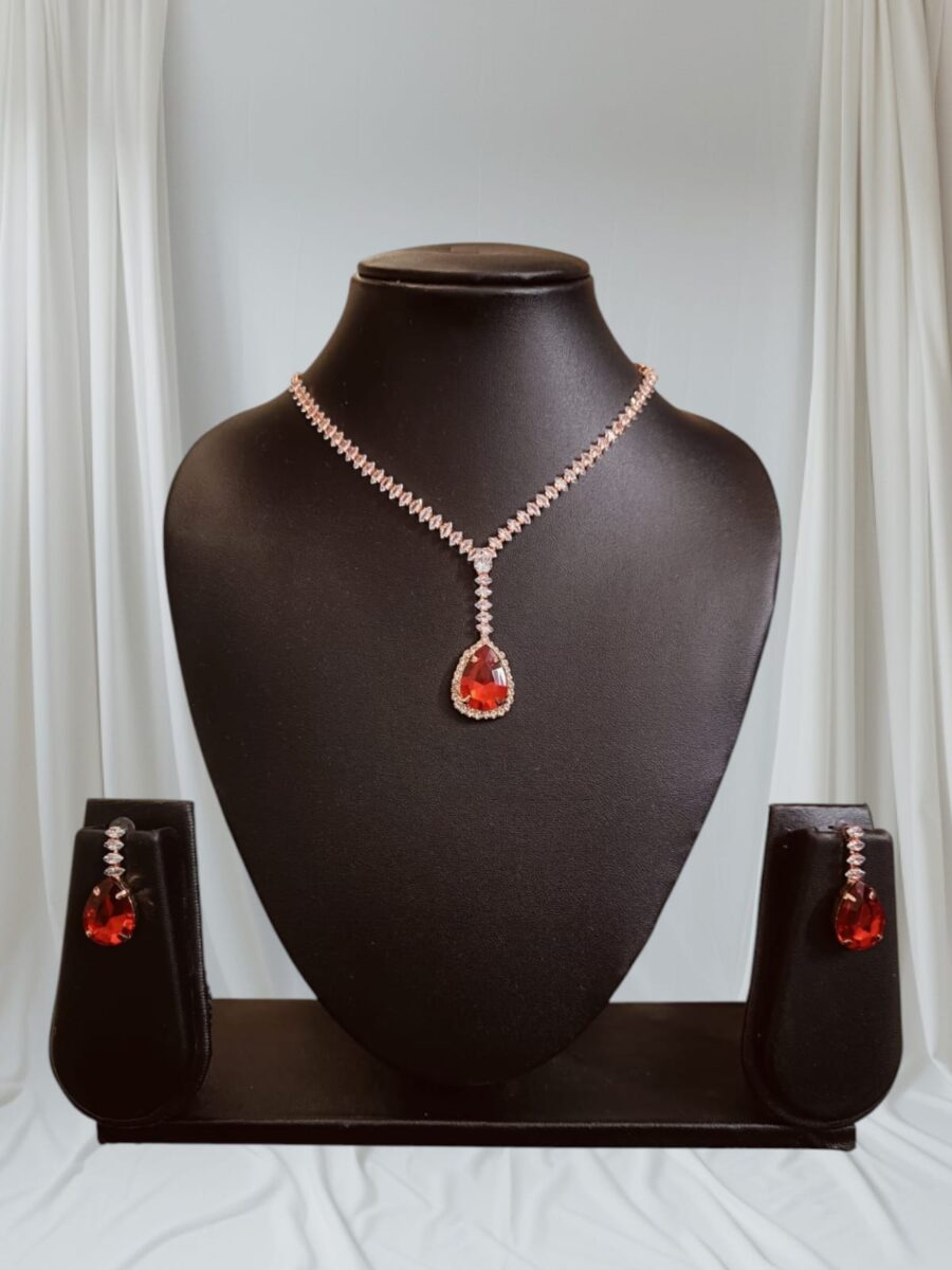 Ruby Radiance AD Necklace & Earring Set