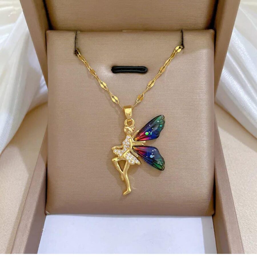 Eternal Bloom Anti-Tarnish Korean Butterfly Necklace