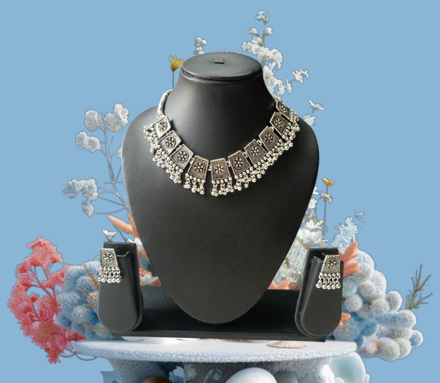 Mystic Metals: Oxidised Choker Set by Ikshaya