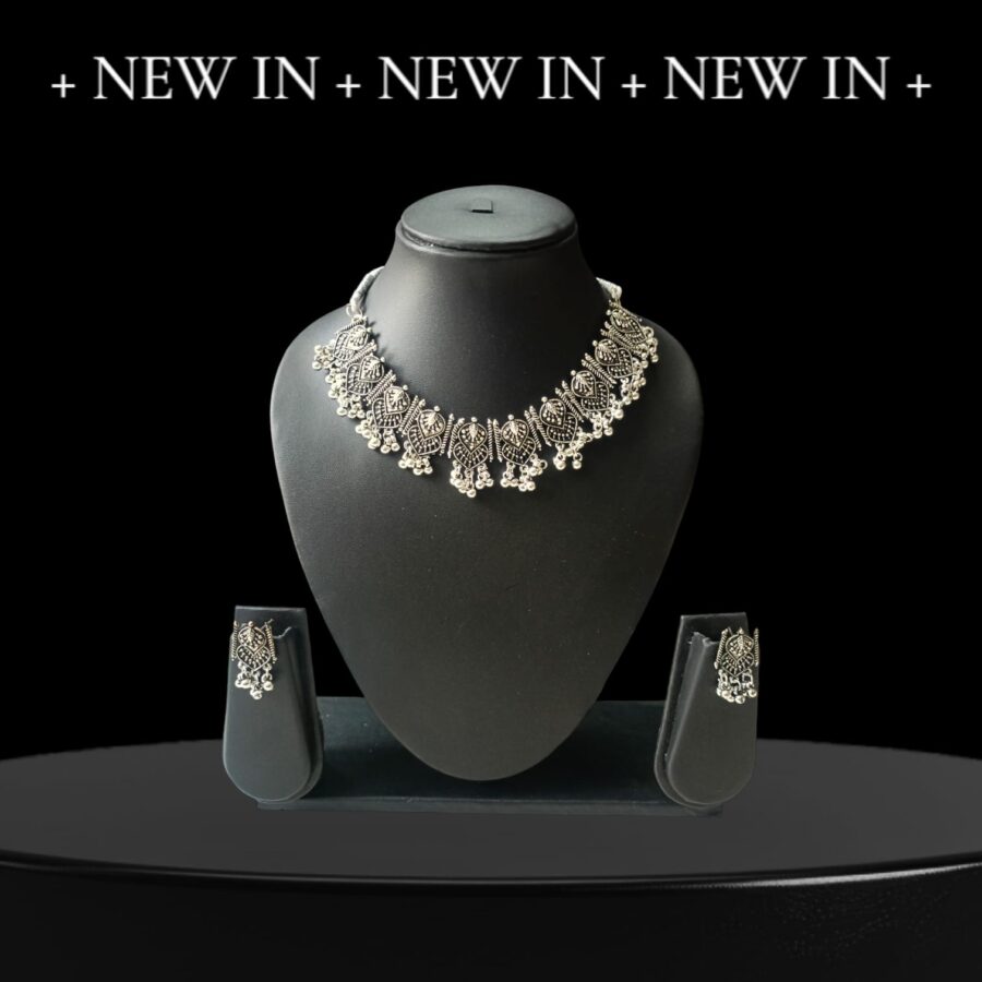 Mystic Metals: Oxidised Choker Set by Ikshaya