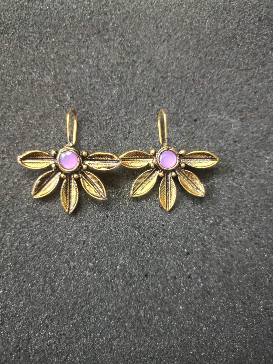 Lavender Blossom Oxidized Earrings by Ikshaya – Grace in Every Petal