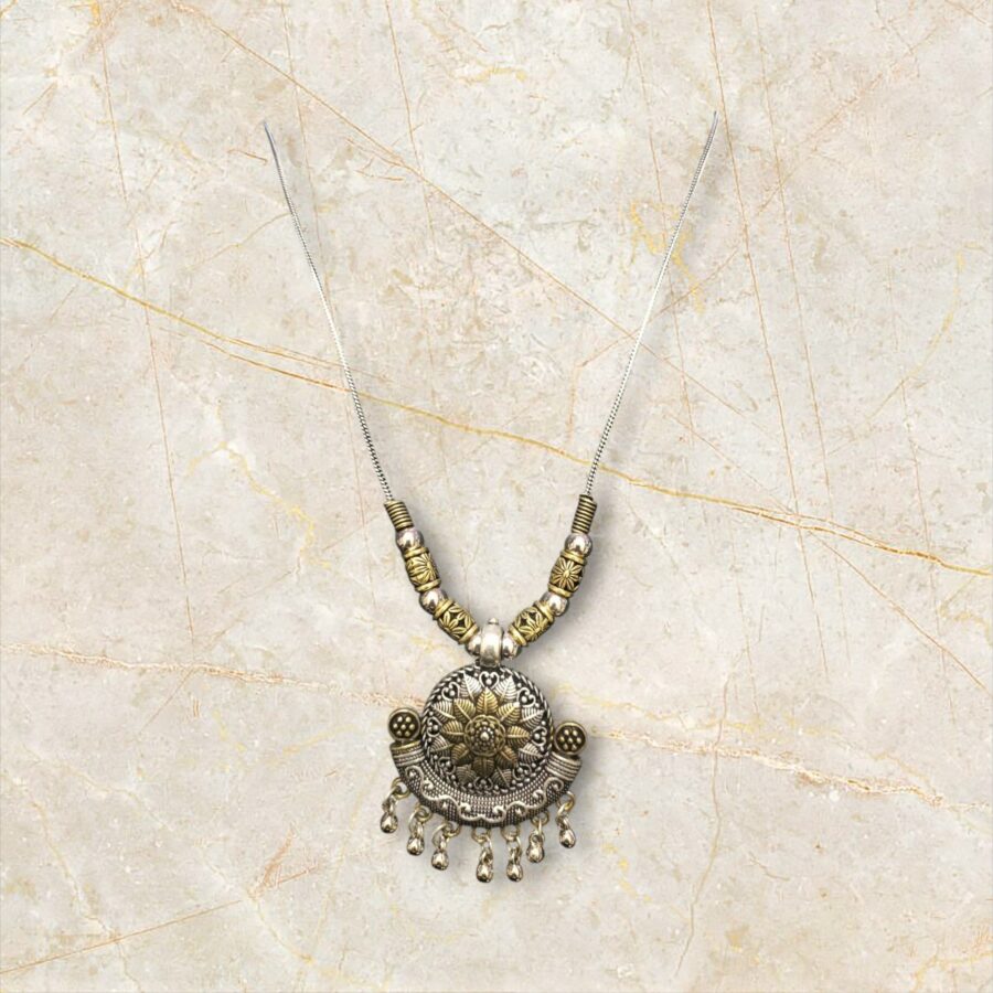 Vintage Whispers Oxidized Medallion Pendant