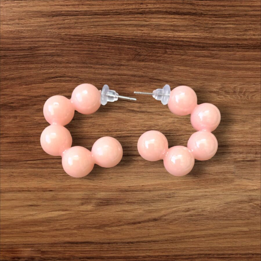 Cherry Pop – Korean Chunky Beaded Hoop Earrings