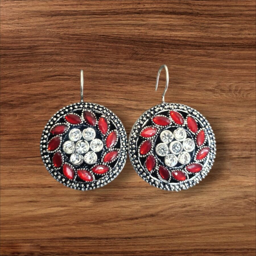 Chroma Blossom Oxidised Earrings by Ikshaya